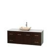 Centra 60 In. Single Vanity in Espresso with Solid SurfaceTop with Ivory Sink and No Mirror