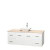 Centra 60 In. Single Vanity in White with Ivory Marble Top with White Porcelain Sink and No Mirror