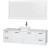 Amare 72 In. Single Glossy White Bathroom Vanity, Solid SurfaceTop, White Sink, 70 In. Mirror