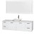 Amare 72 In. Single Glossy White Bathroom Vanity, Solid SurfaceTop, White Carrera Sink, 70 In. Mirror