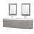 Centra 80 In. Double Vanity in Gray Oak with Solid SurfaceTop with Square Sink and 24 In. Mirror