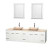 Centra 80 In. Double Vanity in White with Ivory Marble Top with Ivory Sinks and 24 In. Mirrors