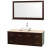 Centra 60 In. Single Vanity in Espresso with Ivory Marble Top with White Porcelain Sink and 58 In. Mirror
