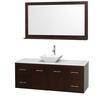 Centra 60 In. Single Vanity in Espresso with Solid SurfaceTop with White Porcelain Sink and 58 In. Mirror