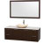 Amare 60 In. Single Espresso Bathroom Vanity, Solid SurfaceTop, Ivory Marble Sink, 58 In. Mirror