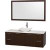 Amare 60 In. Single Espresso Bathroom Vanity, Solid SurfaceTop, White Carrera Sink, 58 In. Mirror