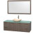 Amare 60 In. Single Grey Oak Bathroom Vanity, Green Glass Top, Ivory Marble Sink, 58 In. Mirror