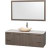 Amare 60 In. Single Grey Oak Bathroom Vanity, Solid SurfaceTop, Ivory Marble Sink, 58 In. Mirror