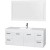 Amare 60 In. Single Glossy White Bathroom Vanity, Acrylic Resin Top, Integrated Sink, 58 In. Mirror