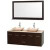Centra 60 In. Double Vanity in Espresso with Ivory Marble Top with Ivory Sinks and 58 In. Mirror