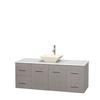Centra 60 In. Single Vanity in Gray Oak with Solid SurfaceTop with Bone Porcelain Sink and No Mirror