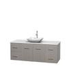 Centra 60 In. Single Vanity in Gray Oak with Solid SurfaceTop with White Carrera Sink and No Mirror