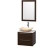 Amare 24 In. Single Espresso Bathroom Vanity, Solid SurfaceTop, Ivory Marble Sink, 24 In. Mirror