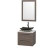Amare 24 In. Single Grey Oak Bathroom Vanity, Solid SurfaceTop, Black Granite Sink, 24 In. Mirror