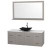 Centra 60 In. Single Vanity in Gray Oak with Solid SurfaceTop with Black Granite Sink and 58 In. Mirror