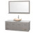 Centra 60 In. Single Vanity in Gray Oak with Solid SurfaceTop with Ivory Sink and 58 In. Mirror