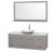 Centra 60 In. Single Vanity in Gray Oak with Solid SurfaceTop with White Carrera Sink and 58 In. Mirror