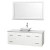 Centra 60 In. Single Vanity in White with White Carrera Top with White Porcelain Sink and 58 In. Mirror
