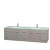 Centra 80 In. Double Vanity in Gray Oak with Green Glass Top with Square Sinks and No Mirror