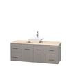 Centra 60 In. Single Vanity in Gray Oak with Ivory Marble Top with White Porcelain Sink and No Mirror