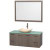 Amare 48 In. Single Grey Oak Bathroom Vanity, Green Glass Top, Ivory Marble Sink, 46 In. Mirror