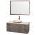Amare 48 In. Single Grey Oak Bathroom Vanity, Solid SurfaceTop, Ivory Marble Sink, 46 In. Mirror