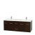 Centra 60 In. Double Vanity in Espresso with Solid SurfaceTop with Square Sinks and No Mirror