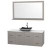 Centra 60 In. Single Vanity in Gray Oak with White Carrera Top with Black Granite Sink and 58 In. Mirror