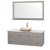 Centra 60 In. Single Vanity in Gray Oak with White Carrera Top with Ivory Sink and 58 In. Mirror