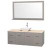Centra 60 In. Single Vanity in Gray Oak with Ivory Marble Top with White Porcelain Sink and 58 In. Mirror