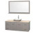 Centra 60 In. Single Vanity in Gray Oak with Ivory Marble Top with White Carrera Sink and 58 In. Mirror