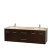 Centra 72 In. Double Vanity in Espresso with Ivory Marble Top with Square Sinks and No Mirror