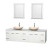 Centra 80 In. Double Vanity in White with Solid SurfaceTop with Ivory Sinks and 24 In. Mirrors