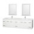 Centra 80 In. Double Vanity in White with Solid SurfaceTop with Square Sink and 24 In. Mirror