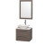 Amare 24 In. Single Grey Oak Bathroom Vanity, Solid SurfaceTop, White Carrera Sink, 24 In. Mirror