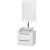 Amare 24 In. Single Glossy White Bathroom Vanity, Solid SurfaceTop, White Carrera Sink, 24 In. Mirror