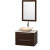 Amare 30 In. Single Espresso Bathroom Vanity, Solid SurfaceTop, Ivory Marble Sink, 24 In. Mirror