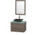 Amare 30 In. Single Grey Oak Bathroom Vanity, Green Glass Top, Black Granite Sink, 24 In. Mirror