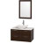 Amare 36 In. Single Espresso Bathroom Vanity, Solid SurfaceTop, White Carrera Sink, 24 In. Mirror