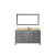 Kalize 60 French Gray / Solid Surface Beige Ensemble with Mirror and Faucet