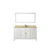 Kalize 60 White / Solid Surface Beige Ensemble with Mirror and Faucet
