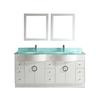 Zoe 72 White / Glass Ensemble with Mirror and Faucet