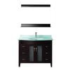 Alba 42 Chai / Glass Vanity Ensemble with Mirror and Faucet