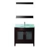 Alba 36 Chai / Glass Vanity Ensemble with Mirror and Faucet