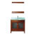 Alba 36 Classic Cherry / Glass Vanity Ensemble with Mirror and Faucet