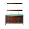Alba 63 Classic Cherry / Glass Vanity Ensemble with Mirror and Faucet