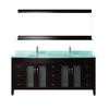 Alba 75 Chai / Glass Vanity Ensemble with Mirror and Faucet