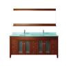Alba 75 Classic Cherry / Glass Vanity Ensemble with Mirror and Faucet