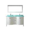 Bridgeport 60 White / Glass Vanity Ensemble with Mirror and Faucet