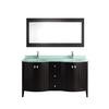 Bridgeport 60 Espresso / Glass Vanity Ensemble with Mirror and Faucet